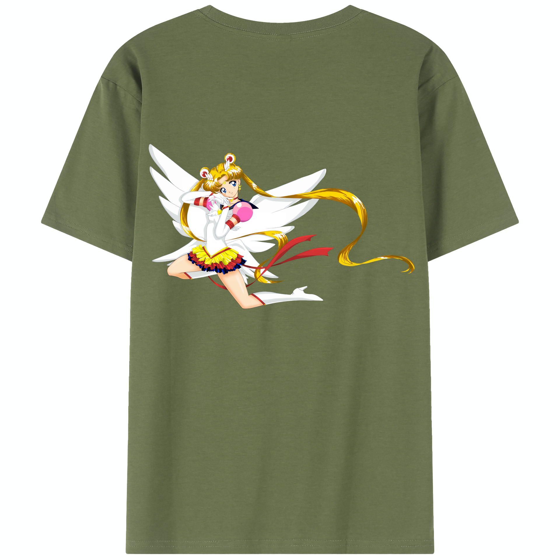 （画像用） 美少女戦士セーラームーン 月野 うさぎ つきの うさぎ Sailor Moon Tsukino Usagi 綿100％半袖Tシャツ（背面プリント）